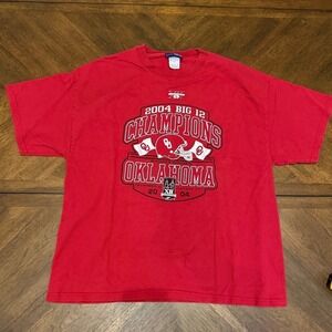Step Ahead Oklahoma Sooners 2004 Big 12 Champions Red T-Shirt Men XL OU Football